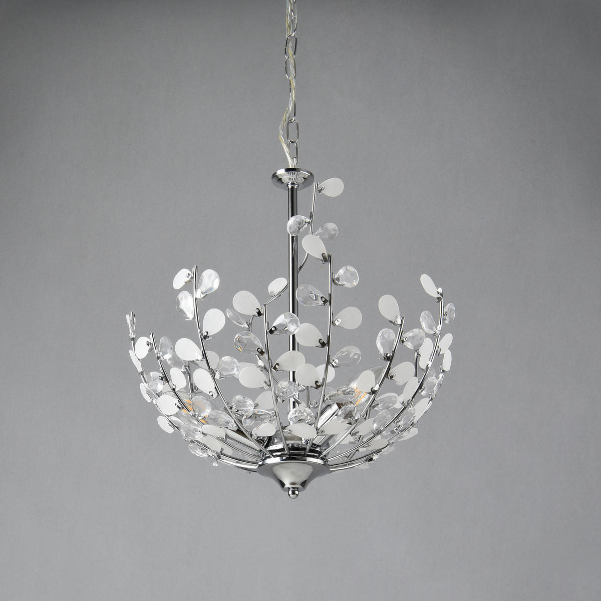 HÄNGELEUCHTE Ampthill - Chromfarben, Kunststoff/Metall (37/37/124cm) - lux.pro