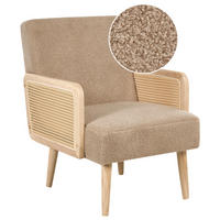 SESSEL Sandbeige Hojby - Sandfarben/Braun, Textil (61/82/74cm) - Beliani