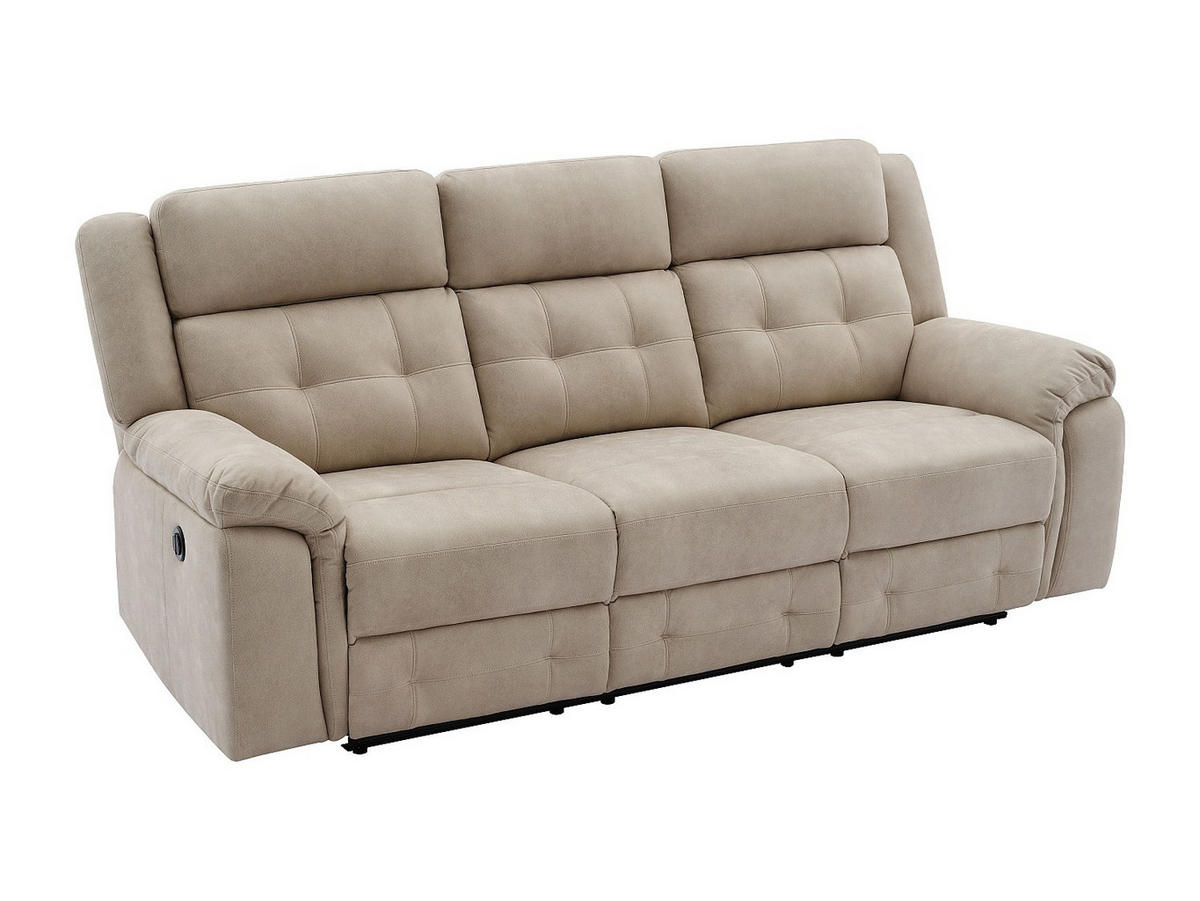 RELAXSOFA - 3 Personen - stoff - beige Ortiano - Beige, Textil (223/102/97cm) - Vente-Unique