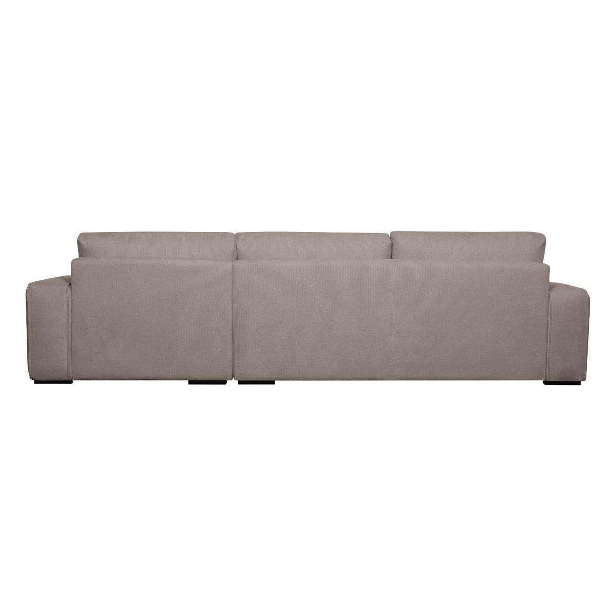 ECKSOFA Webstoff Sand - Beige/Schwarz, Holz/Textil (305/105cm) - Furnhouse