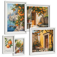 BILDER SET 5er Set - 50x50 cm & 20x30 cm & 40x60 cm Weißer Rahmen - Stadtansichten von Gebäuden - Weiß, Kunststoff (40/60cm) - TULUP