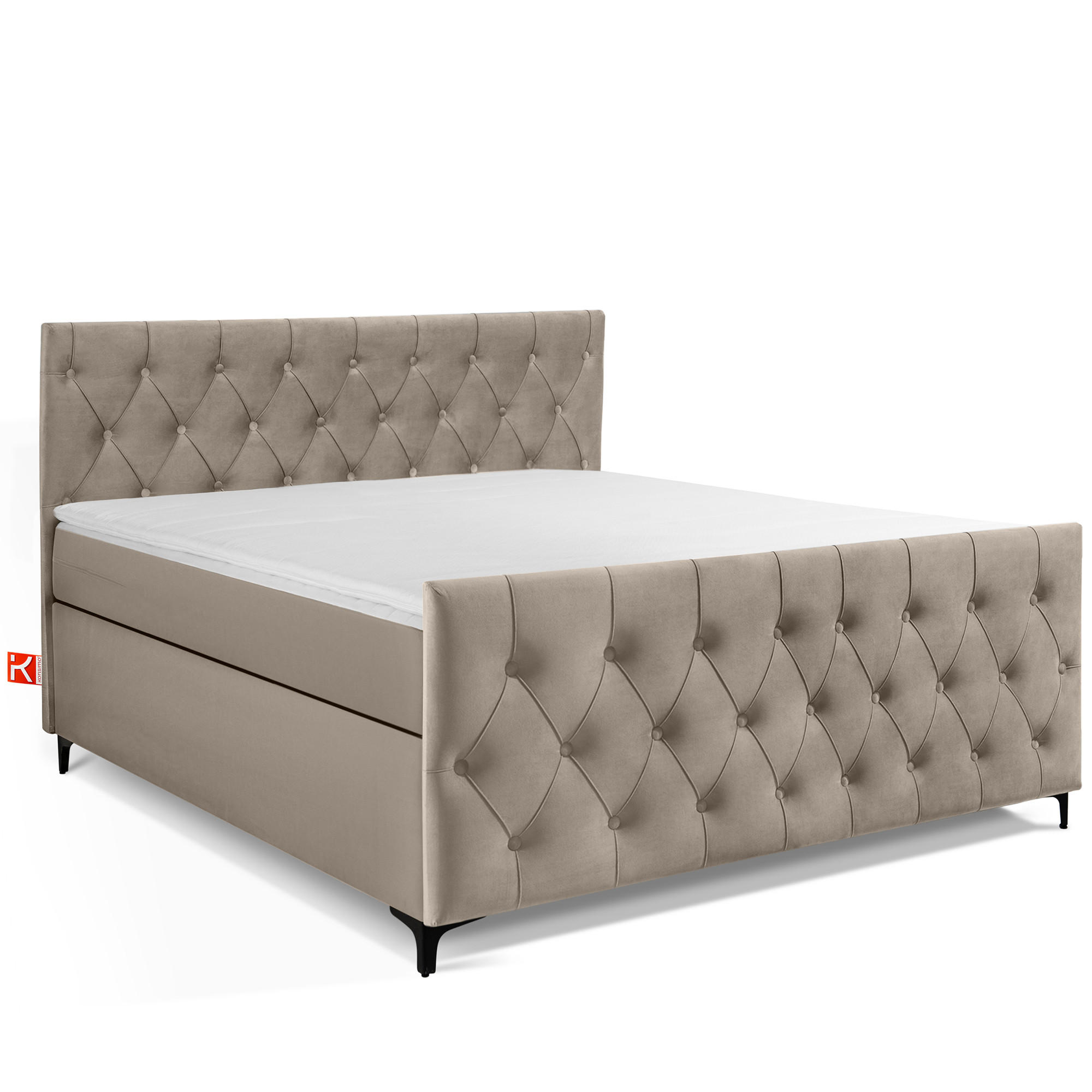 POLSTERBETT ARDEA, Beige - Beige/Schwarz, Holz/Holzwerkstoff (160/200cm) - KONSIMO®