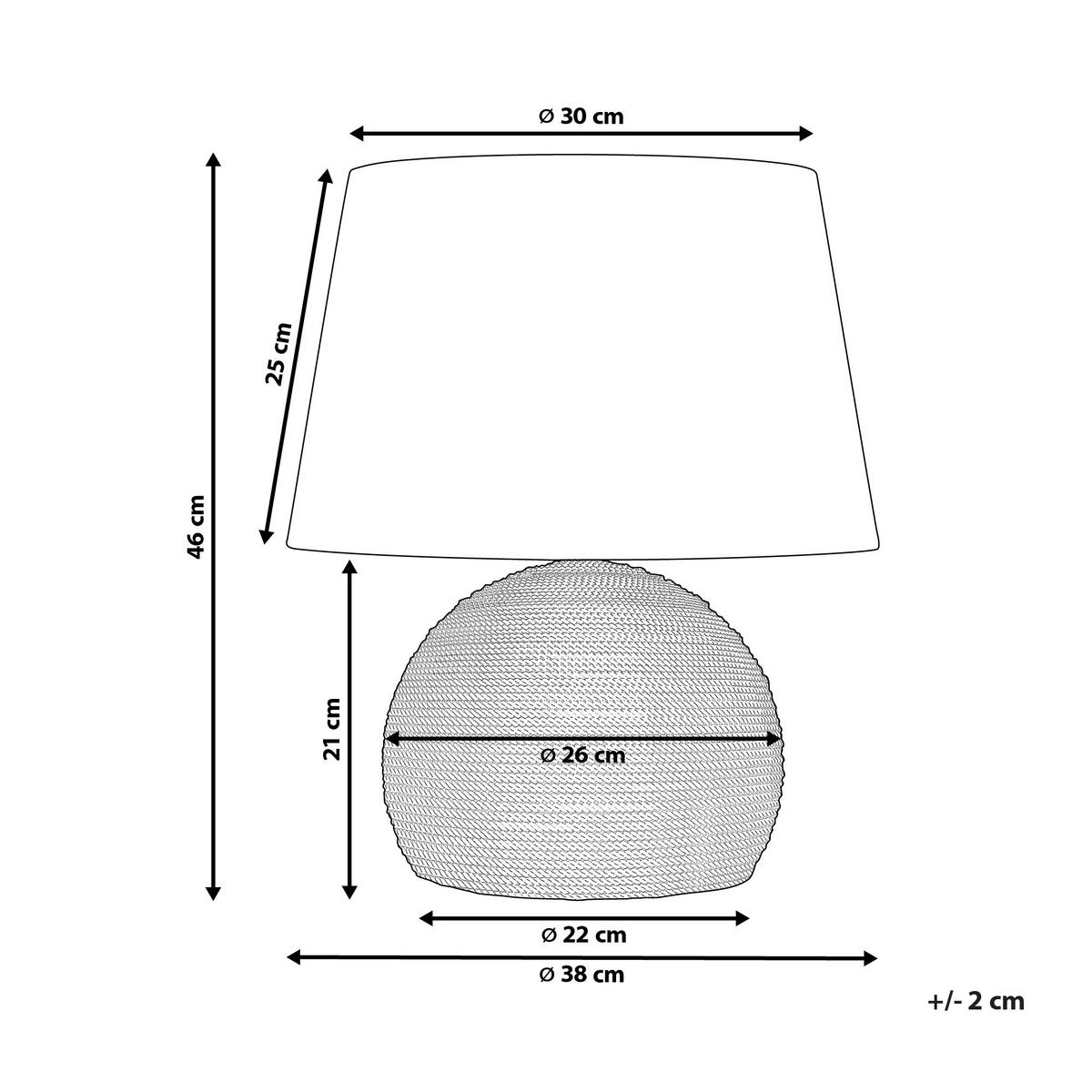 TISCHLAMPE Growee 38/38/46 cm - Hellbraun, Naturmaterialien (38/38/46cm) - Beliani