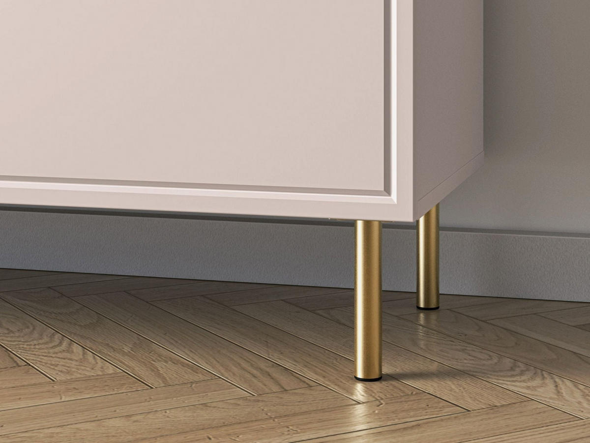SIDEBOARD Loppa Kaschmirbeige 120 cm - Beige/Goldfarben, Holzwerkstoff/Metall (120/85/40cm) - Selsey