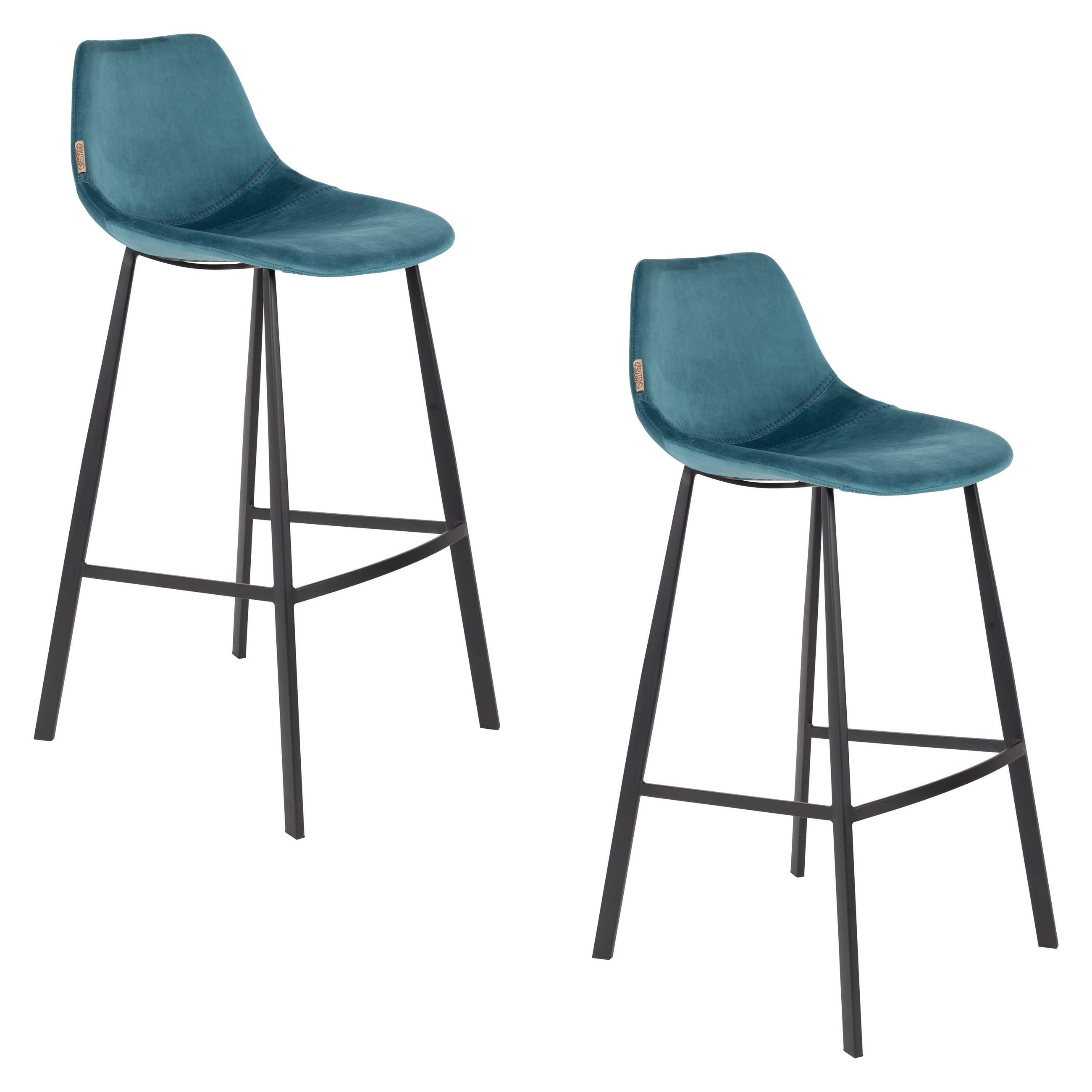 BARHOCKER Franky Rückenlehne 80 cm Blau - 2 er Set - Blau, Textil (50/106/54cm) - Dutchbone