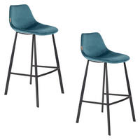 BARHOCKER Franky Rückenlehne 80 cm Blau - 2 er Set - Blau, Textil (50/106/54cm) - Dutchbone