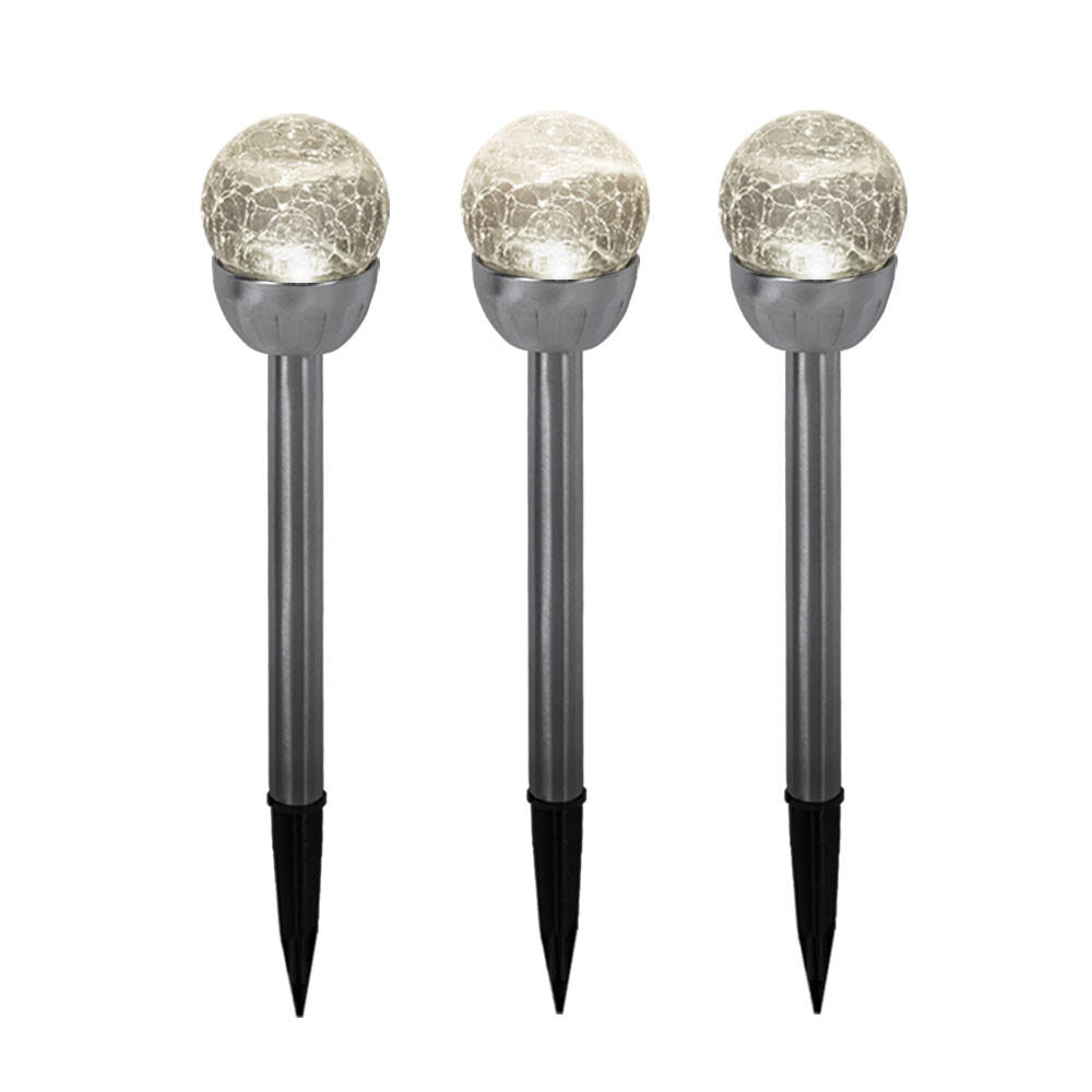 LED AUSSENLEUCHTE Edelstahl Silber 3er Set - Silberfarben, Metall (6/6/24.5cm)