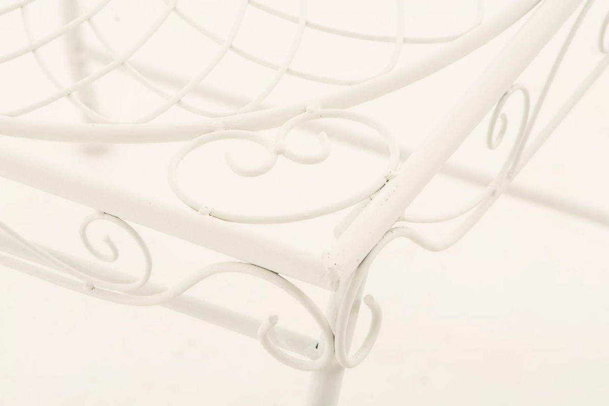 GARTENTISCH eckig 49/45/46 cm Metall Weiß - Creme, Metall (45/49/46cm) - CLP