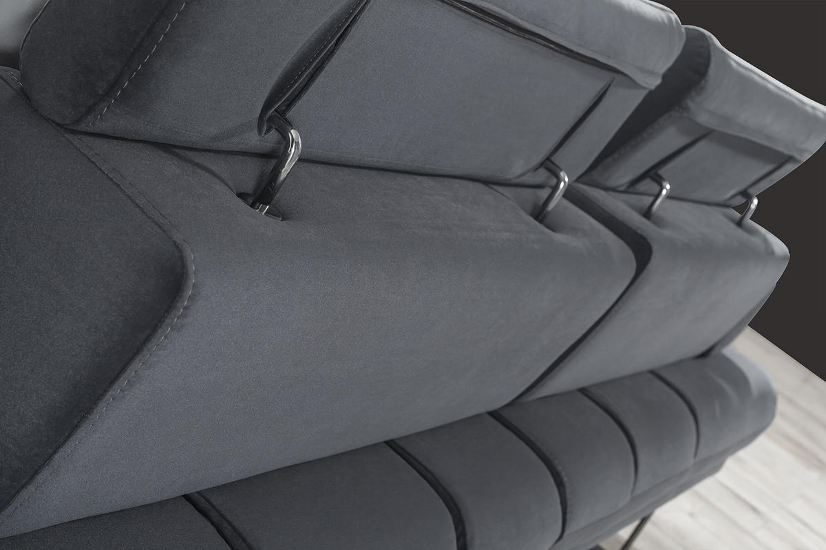 SOFA Energy 2-Sitzer Samt Dunkelgrau - Dunkelgrau, Textil (200/82/100cm) - Villa Möbel
