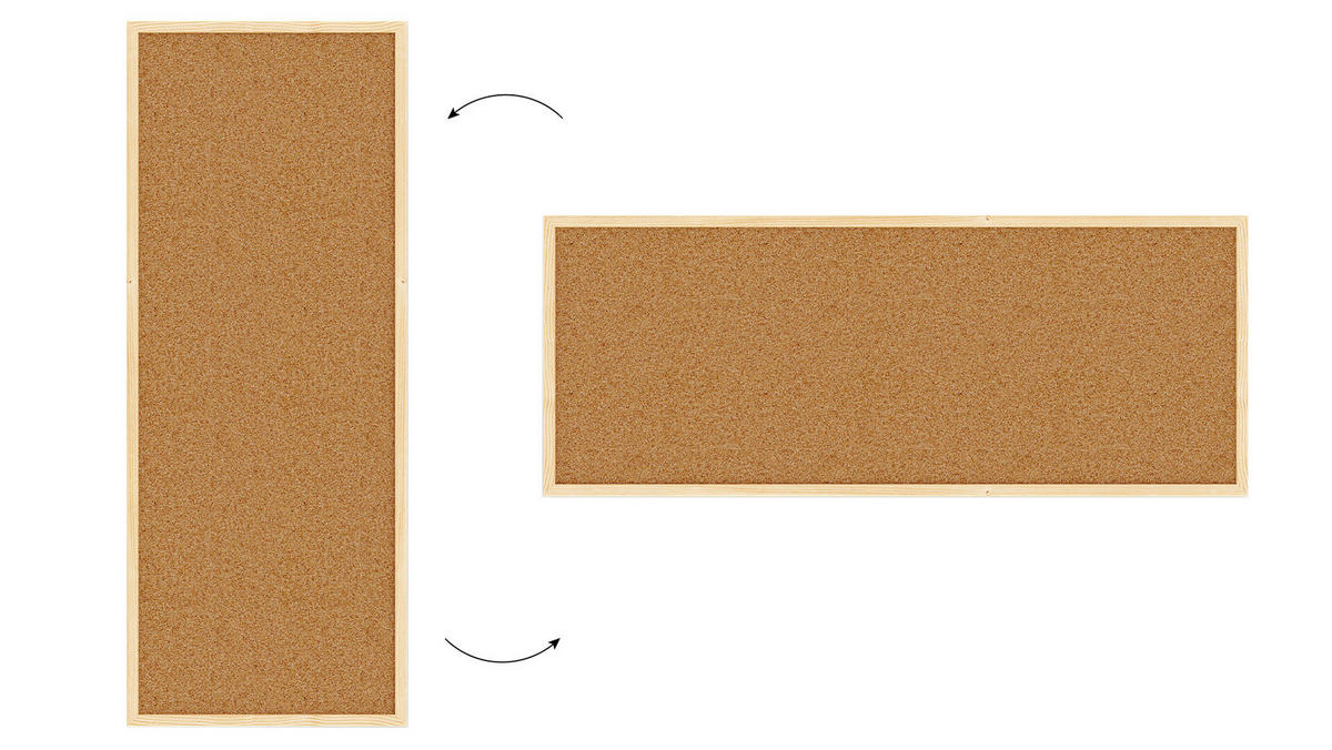 PINNWAND, Korktafel 100x40 cm, Naturholzrahmen - Braun, Holz (100/40/1.5cm) - ALLboards