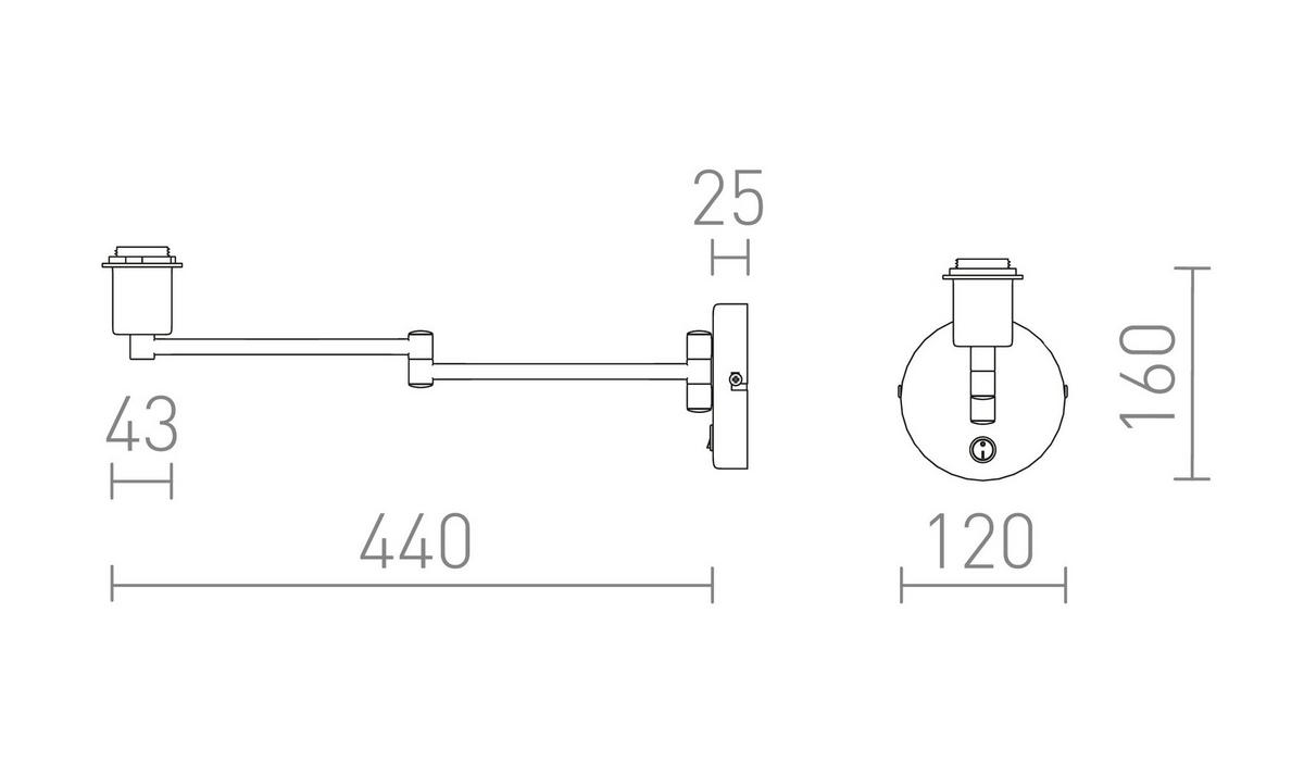 LEUCHTE AVENIDA Mattnickel 11 W - Nickelfarben, Metall (47/12/17cm) - Rendl