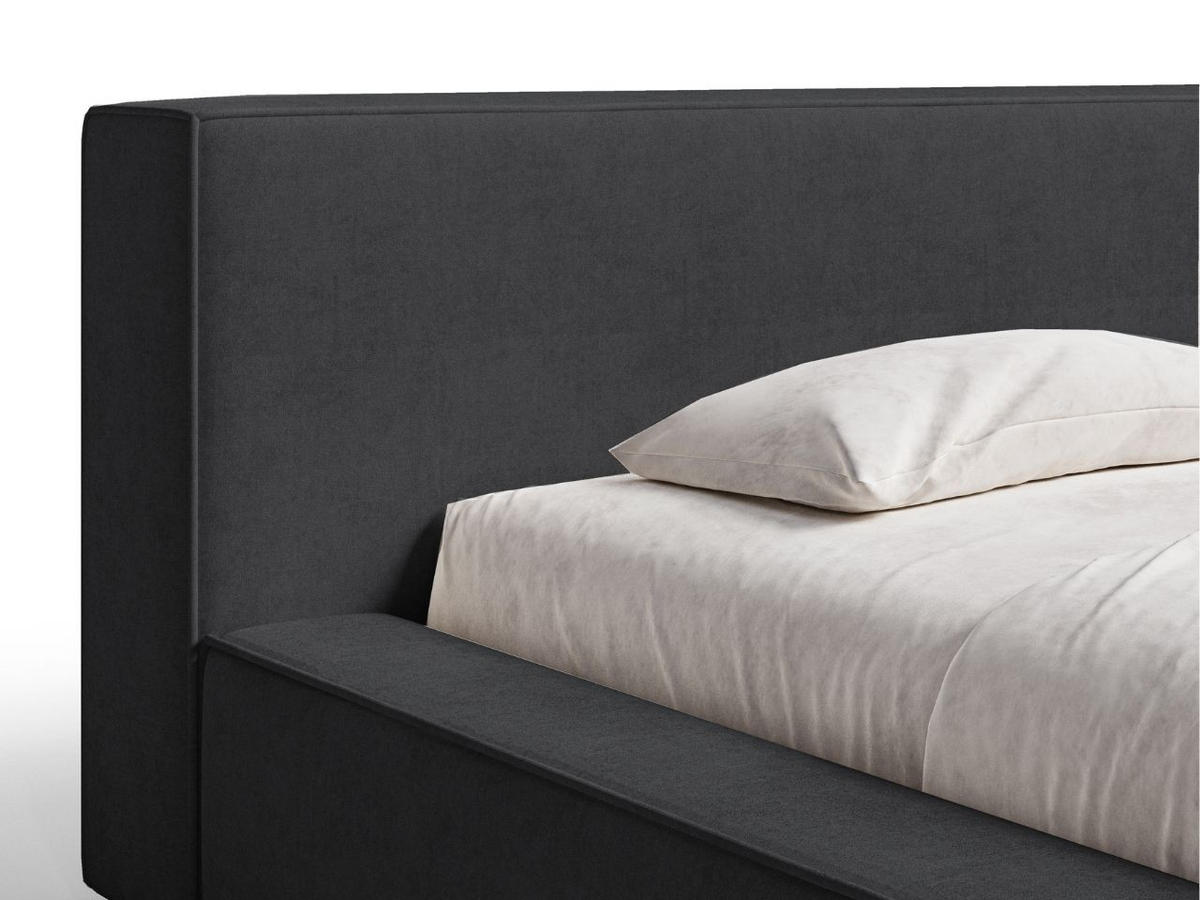 POLSTERBETT Mali 180x200 Schwarz - Schwarz, Textil (180/200cm) - Graingold