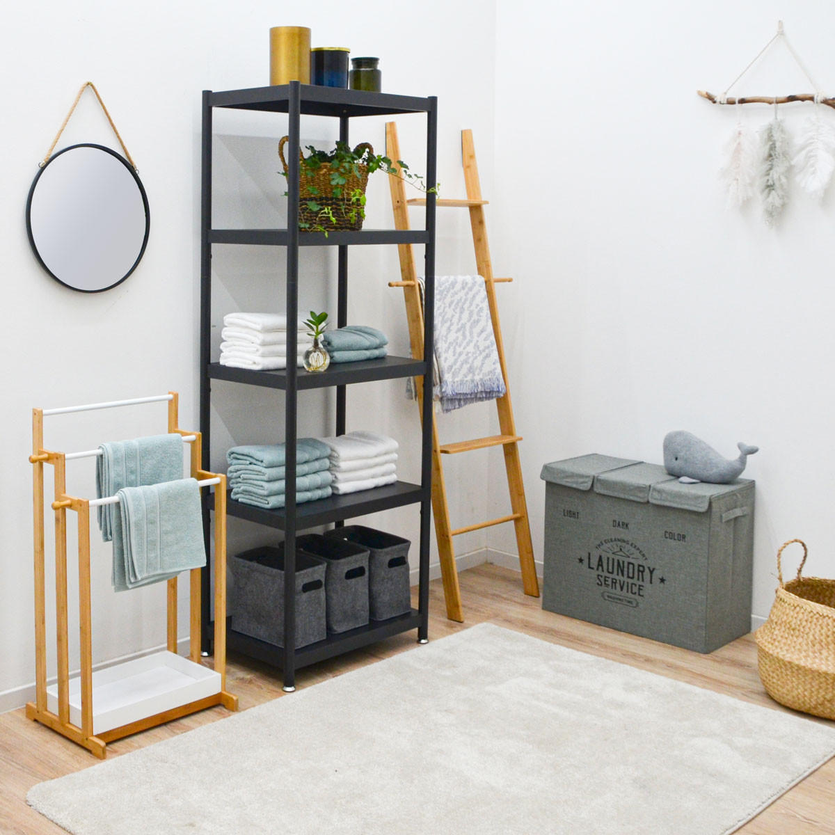 METALLREGAL 61x41x170 cm mit 5 Ebenen - Schwarz, Metall (41/170/61cm) - shelfr