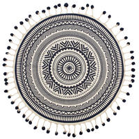 VINTAGE-TEPPICH Tatvan 120/120 cm - Blau, Textil (120/120cm) - Beliani