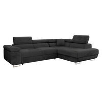 ECKSOFA Torezio, Seite: Rechts - Schwarz, Holz/Textil (274/203cm) - MIRJAN24