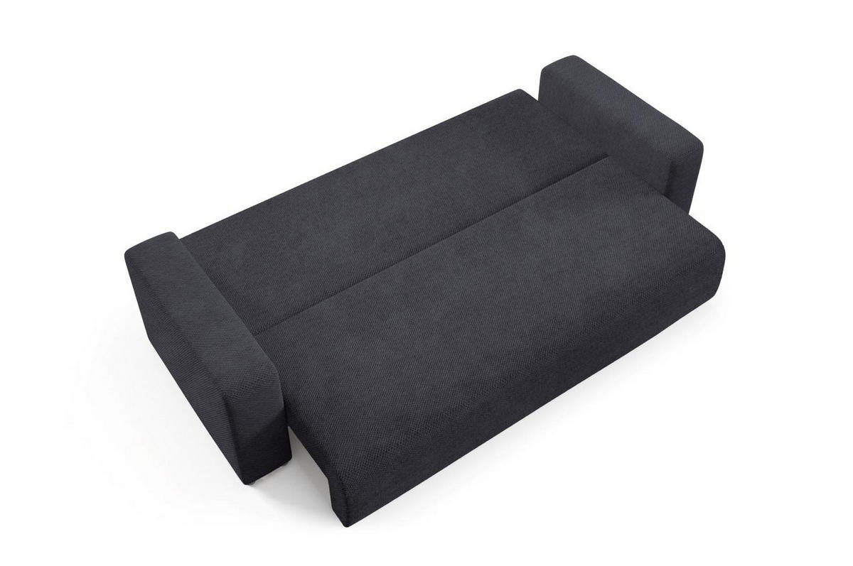 SCHLAFSOFA mit Bettkasten Schwarz - Schwarz, Textil (247/88/93cm) - Furnisell