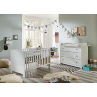 BABYZIMMER SET Thilo 2-tlg. Wickelkommode Babybett - Schwarz/Weiß, Holzwerkstoff/Metall (1/1/1cm) - arthur berndt