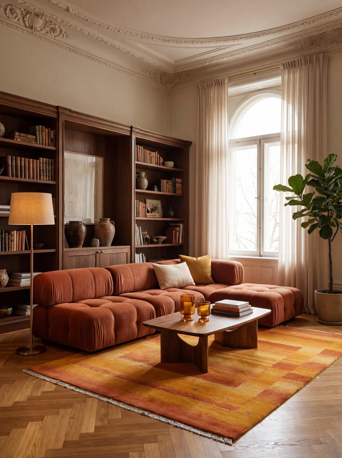 TEPPICH Rizbaf Orange 202/149 cm Schurwolle - Orange, Textil (149/202cm) - Looma