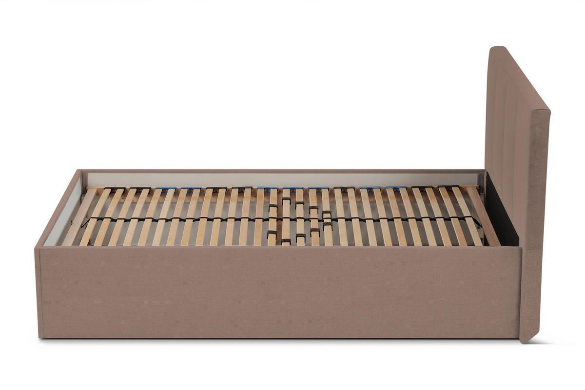 POLSTERBETT Dalas Sahara 120 x 200 x 40 cm Stauraum Mit hochwertiger Matratze H2 (bis 100 kg) und Lattenrost - Sahara, Holz (120/200cm) - Halmon Schlafkomfort Betten 