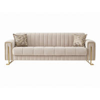 3-SITZER SOFA Kochi Beige - Beige, Holzwerkstoff/Textil (240/80/100cm)