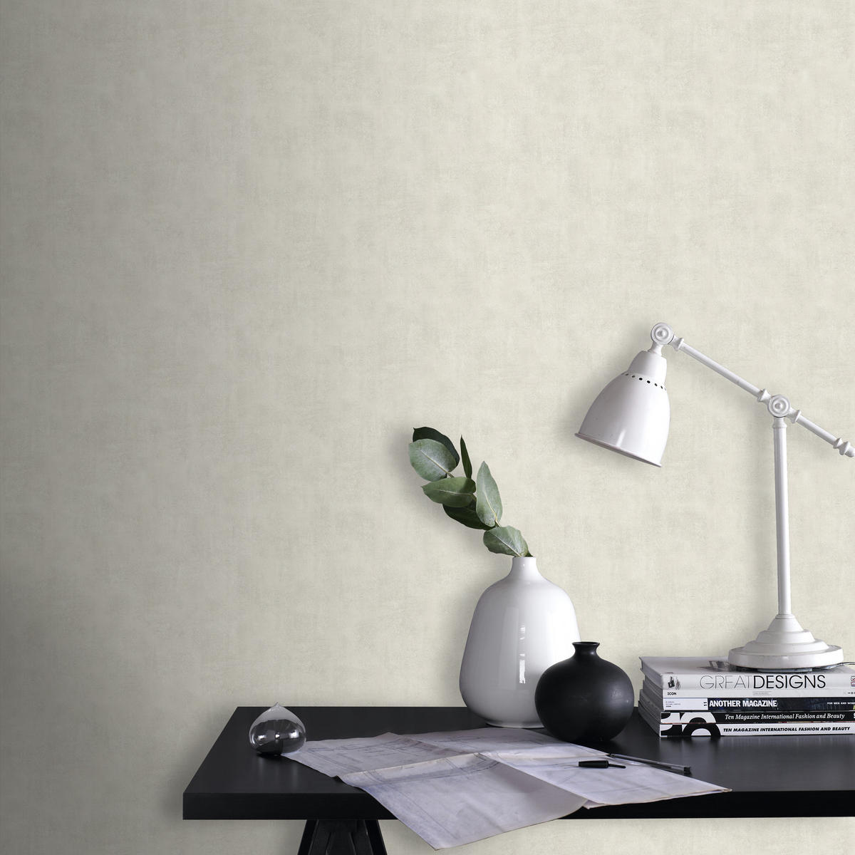 VLIESTAPETE Concrete - Weiß, Papier/Kunststoff (106/1000cm) - Superfresco Easy