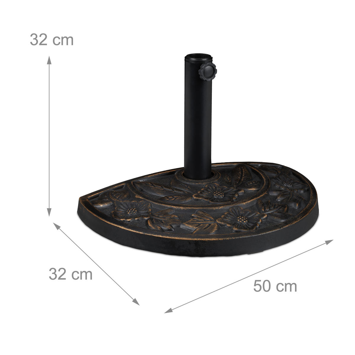 STOJALO za dežnike - temno rjava, kovina/umetna masa (50/32cm) - Relaxdays