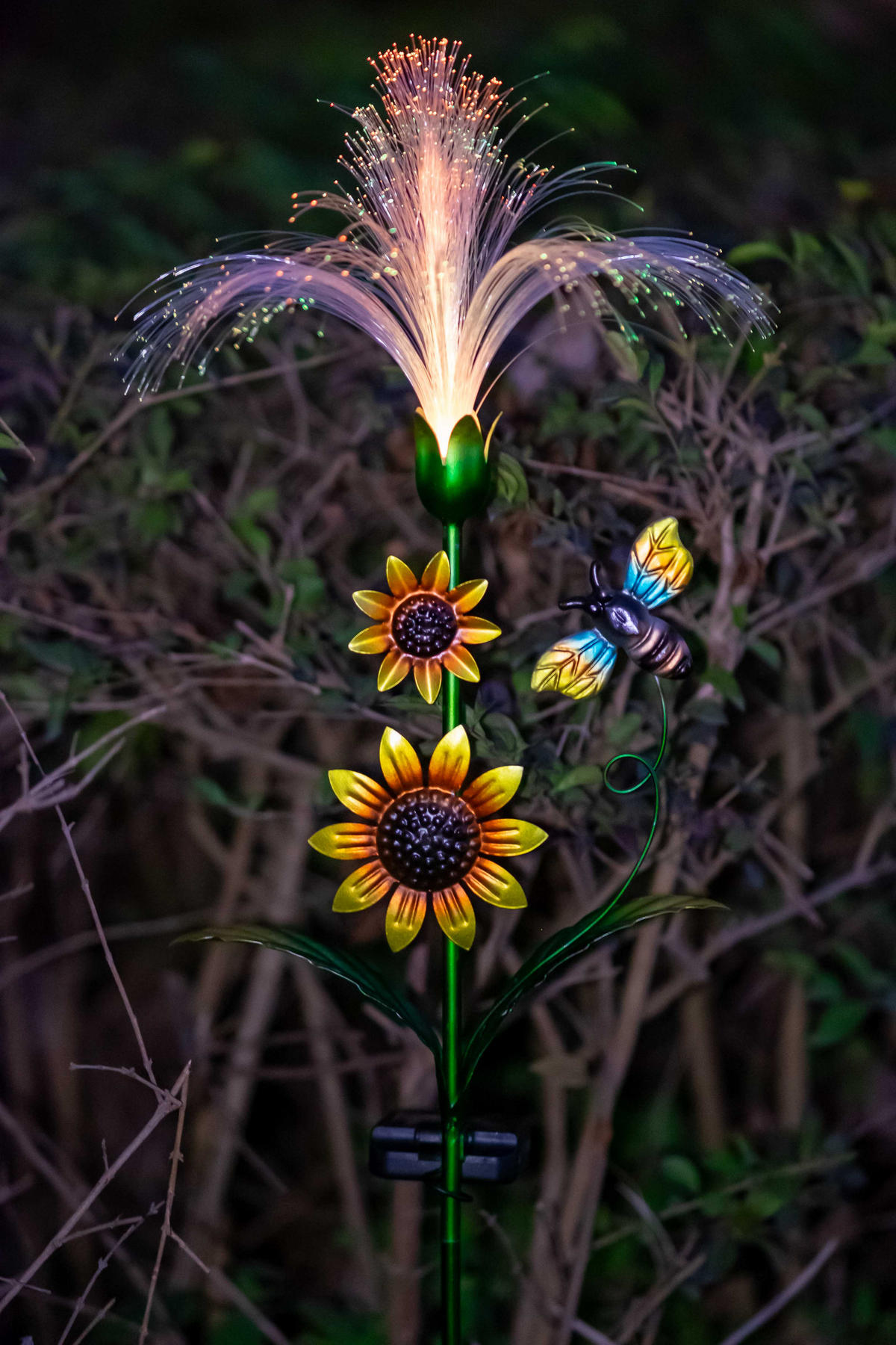 LED-SOLAR-GARTENSTECKER - mit Dämmerungssensor und Fiber-Beleuchtung für stilvolle Garten-Dekoration, 2er-Set - Weiß, Kunststoff (5/28/93cm) - Northpoint
