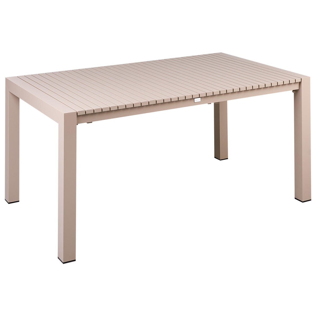 AUSZIEHBARER-GARTENTISCH 160/220 cm 90 cm Sandbeige Ardesio - Sandfarben, Metall (160/90/75cm) - Beliani