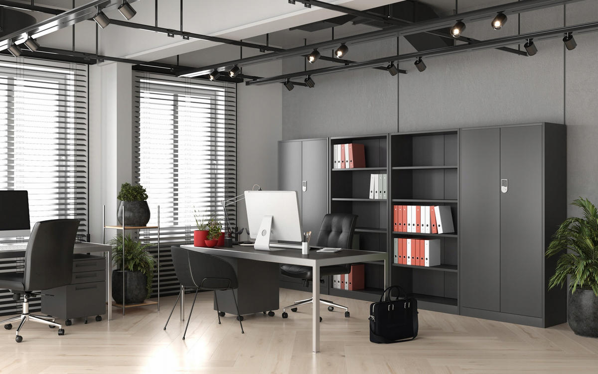 AKTENSCHRANK Daniel - Anthrazit, Metall (90/185/40cm) - Jan Nowak