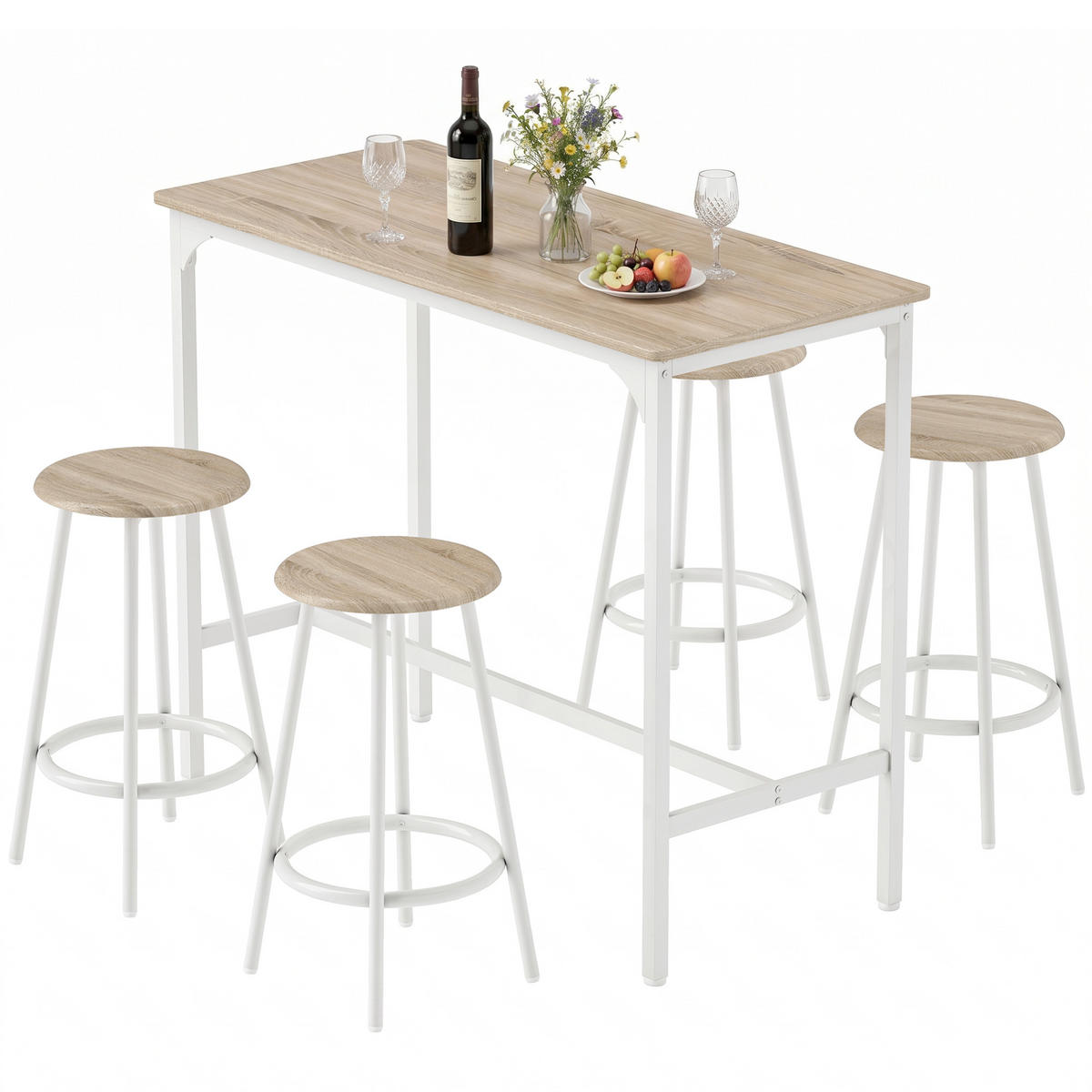 BAR-SET Eichefarben 110.0/50.0/89.5cm - Eichefarben, Holzwerkstoff (50/89.5/110cm)