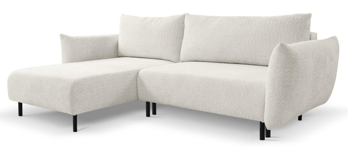 ECKSOFA Creme DELI Mit Schlaffunktion Auf Füßen Links - Beige, Textil (257/171cm) - Sepro Meble