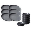 FRÜHSTÜCKSSET Jasper schwarz 12er Set - Schwarz, Keramik (1/1/1cm) - Ritzenhoff Breker