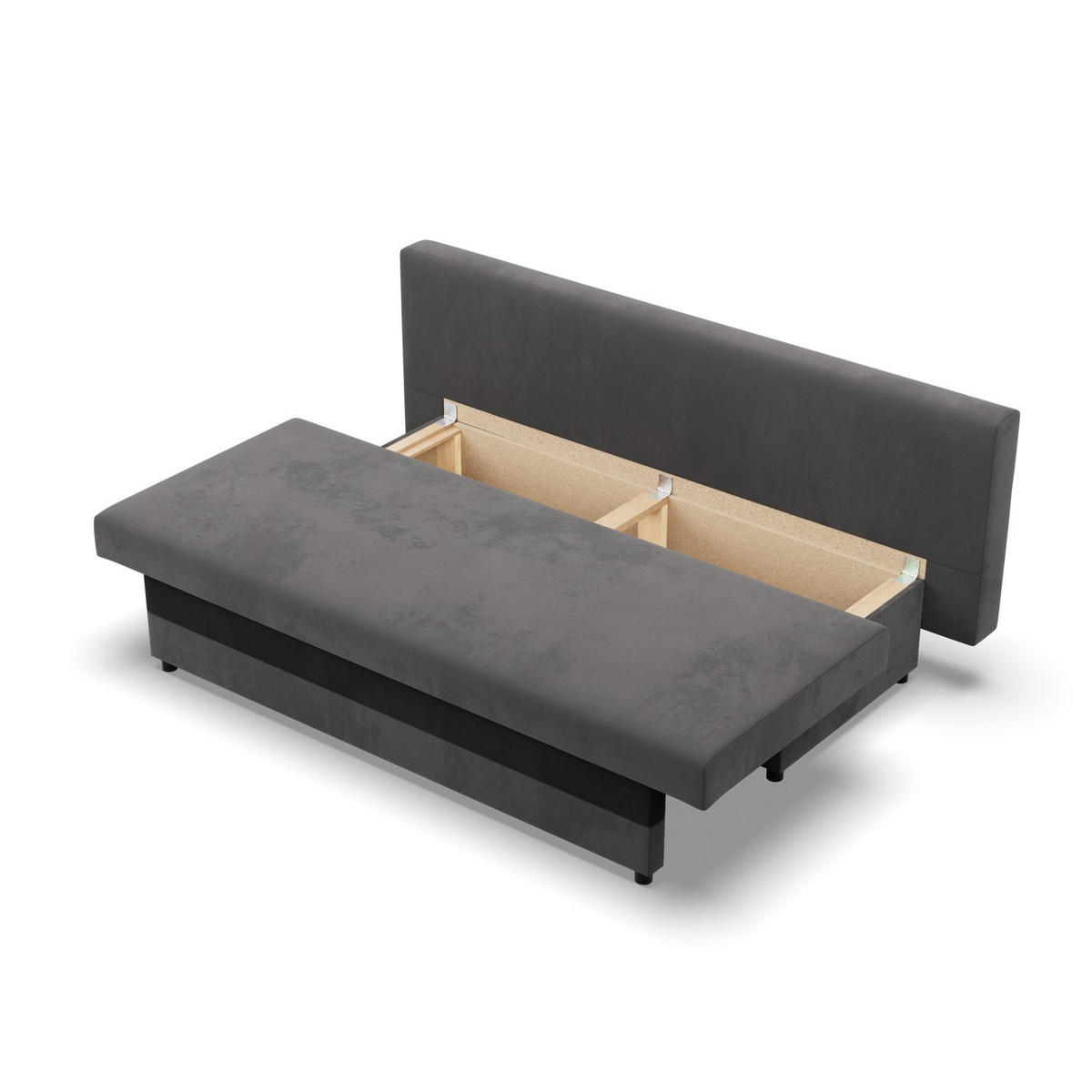SOFA 3-SITZER MIT SCHLAFFUNKTION NOLA Grau/Schwarz - Schwarz/Grau, Textil (86/85/191cm) - Mebligo