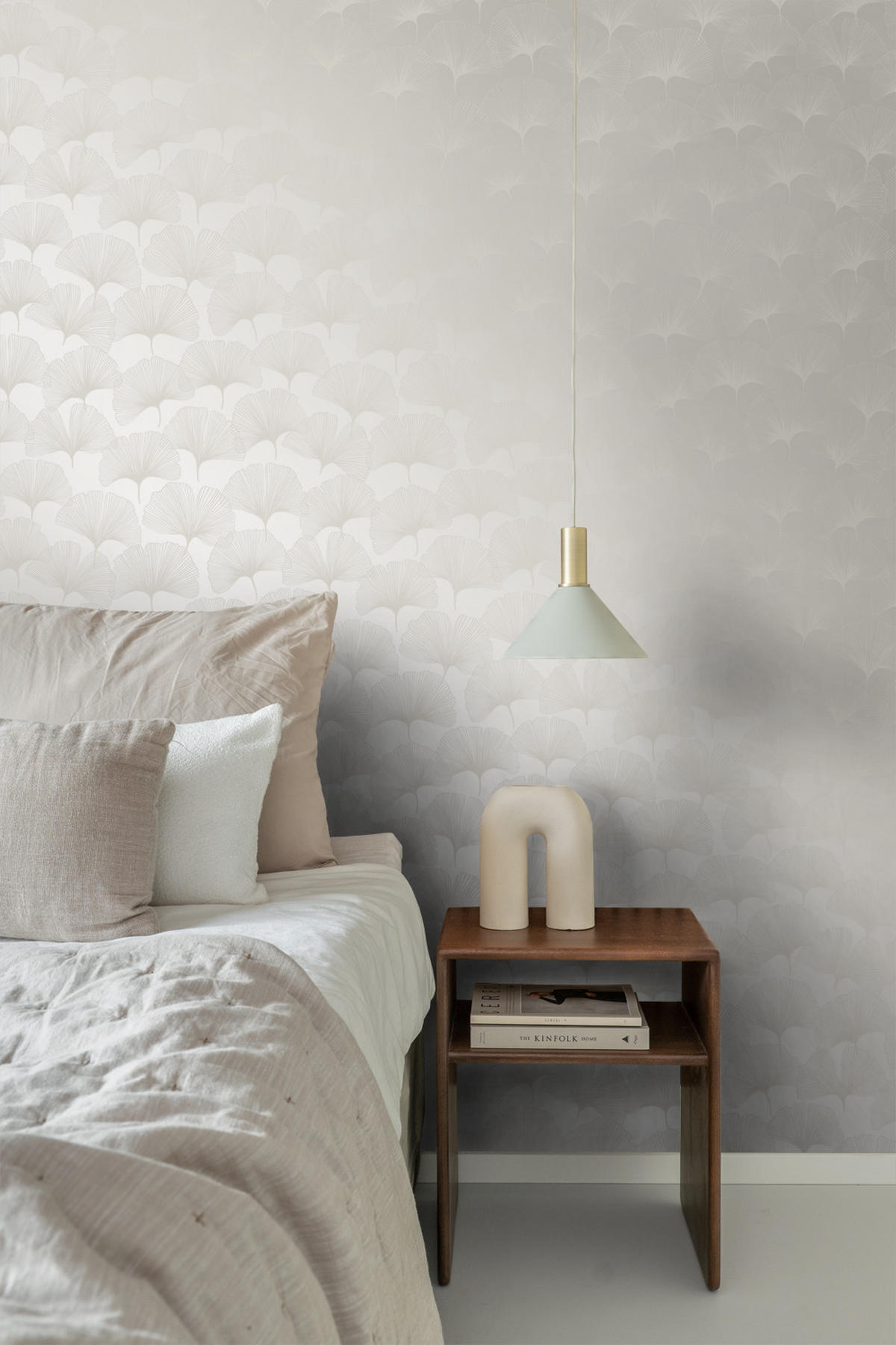 TAPETE Ginkgoblätter 53 cm x 10.05 m - Grau, Papier (53/1000cm) - Origin Wallcoverings
