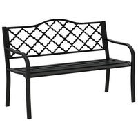 GARTENBANK DE-17773 2-Sitzer im antiken Gusseisen-Stil Schwarz - Schwarz, Metall (128/89/58.5cm) - ComfortXL