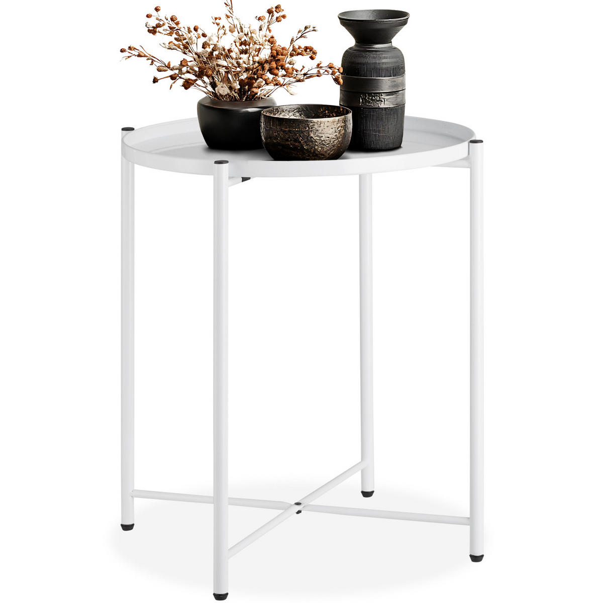 BEISTELLTISCH Chester,45,5 x 45,5 x 53 cm,weiß - Weiß, Metall (45.5/45.5/53cm) - tectake