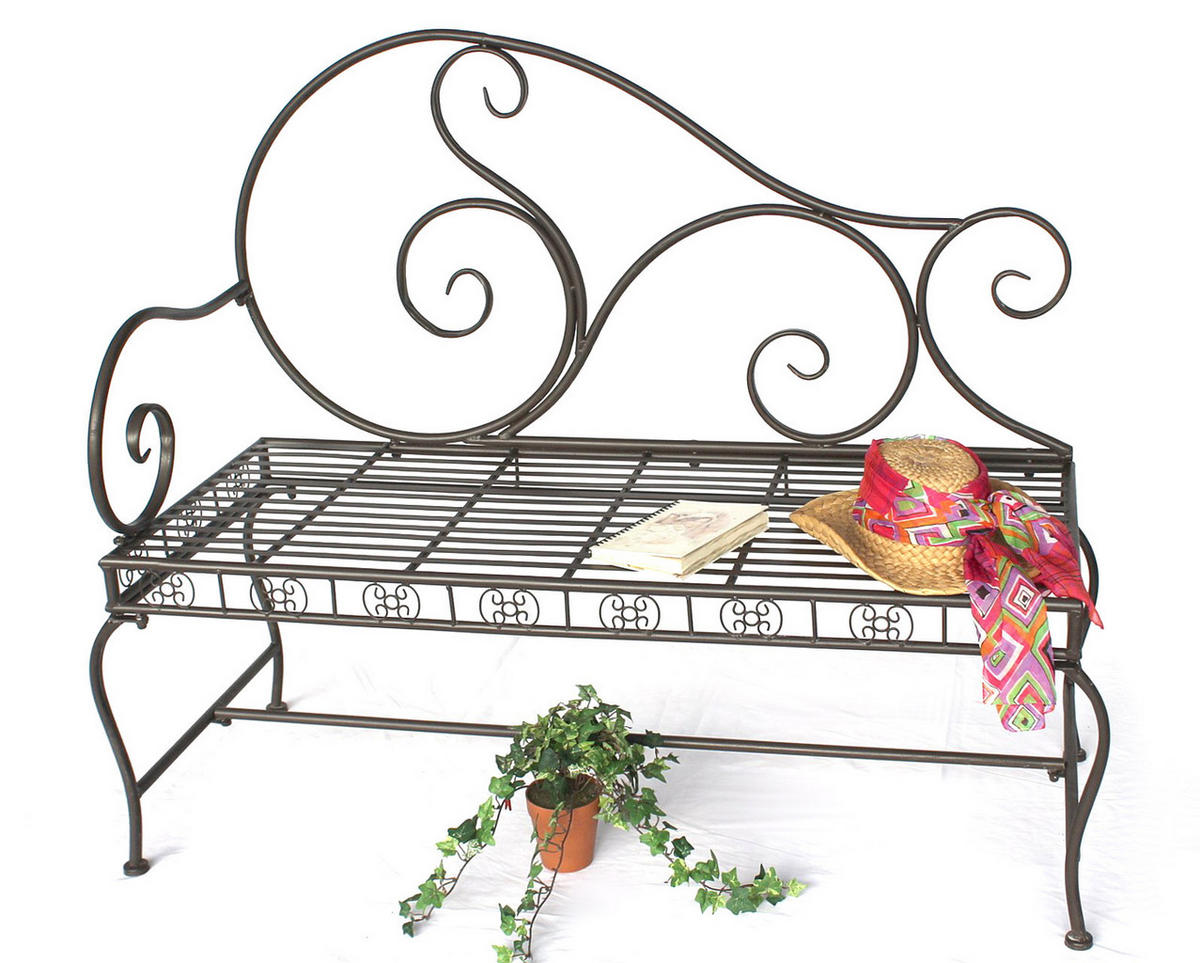 GARTENBANK Metall Braun Wetterfest 123 cm 2-Sitzer DY - Braun, Metall (123/101/48cm) - DanDiBo