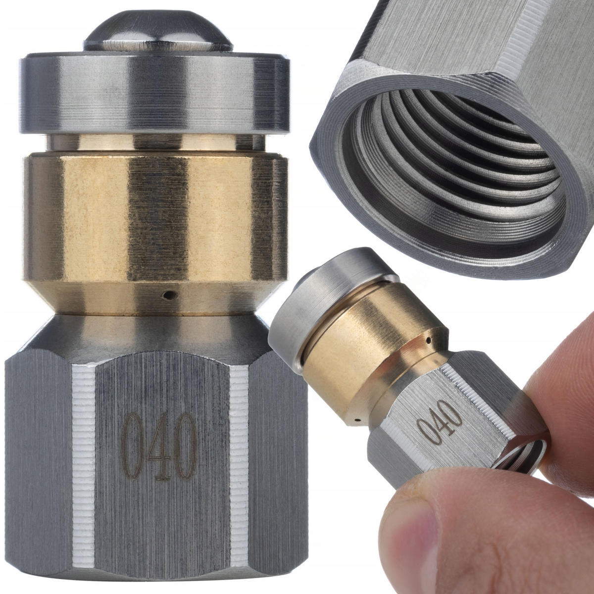 SCHLAUCH HydroClean DuoJet 15M Rohrreinigung Set, 15 m, 155 bar, max. 529 bar, M22/1/4" NPT, 2 Düsen - Multicolor, Kunststoff/Metall (23/7/23cm)