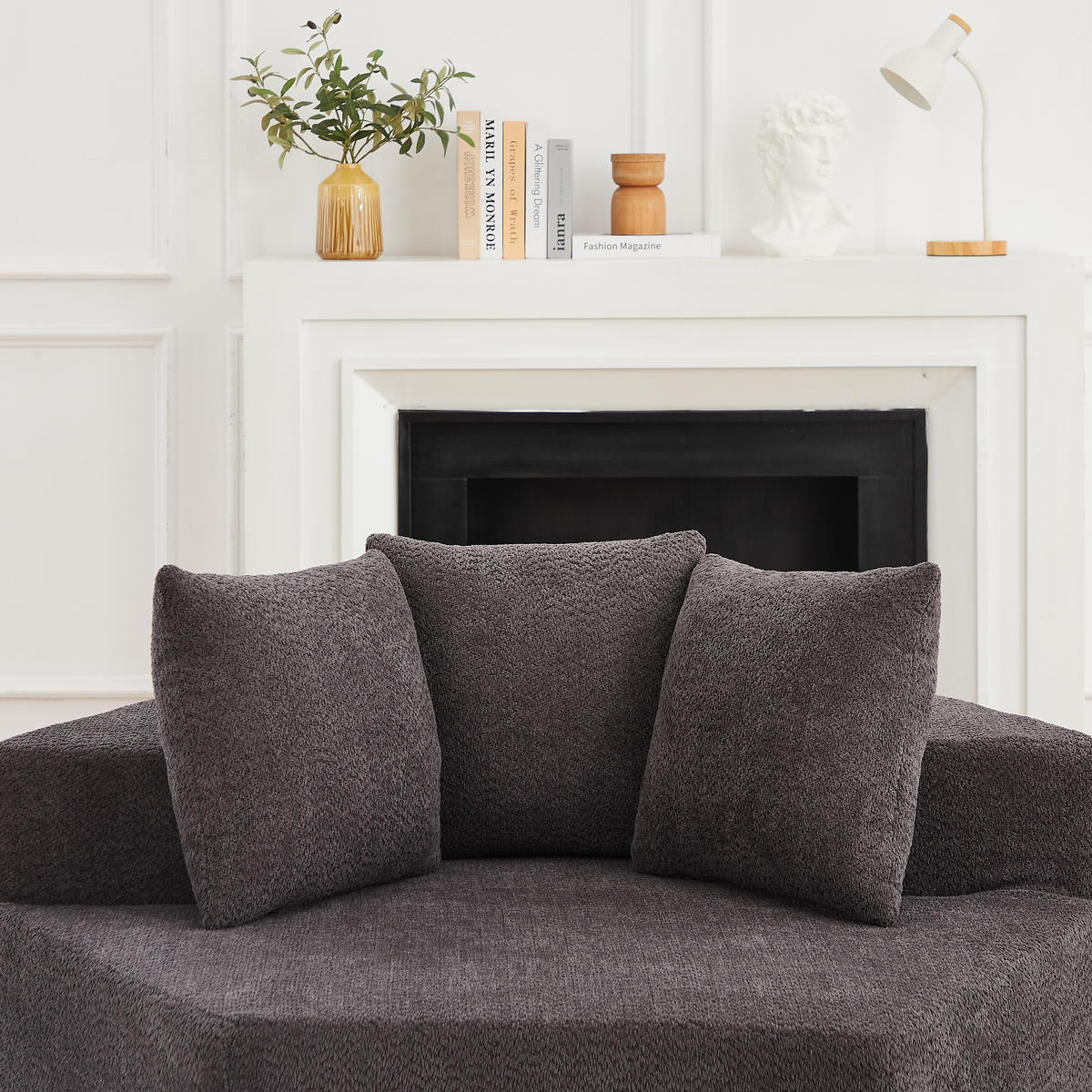 SESSEL DE-34513 sechseckig mit 3 Kissen Grau - Grau, Textil (122/76/138cm) - ComfortXL