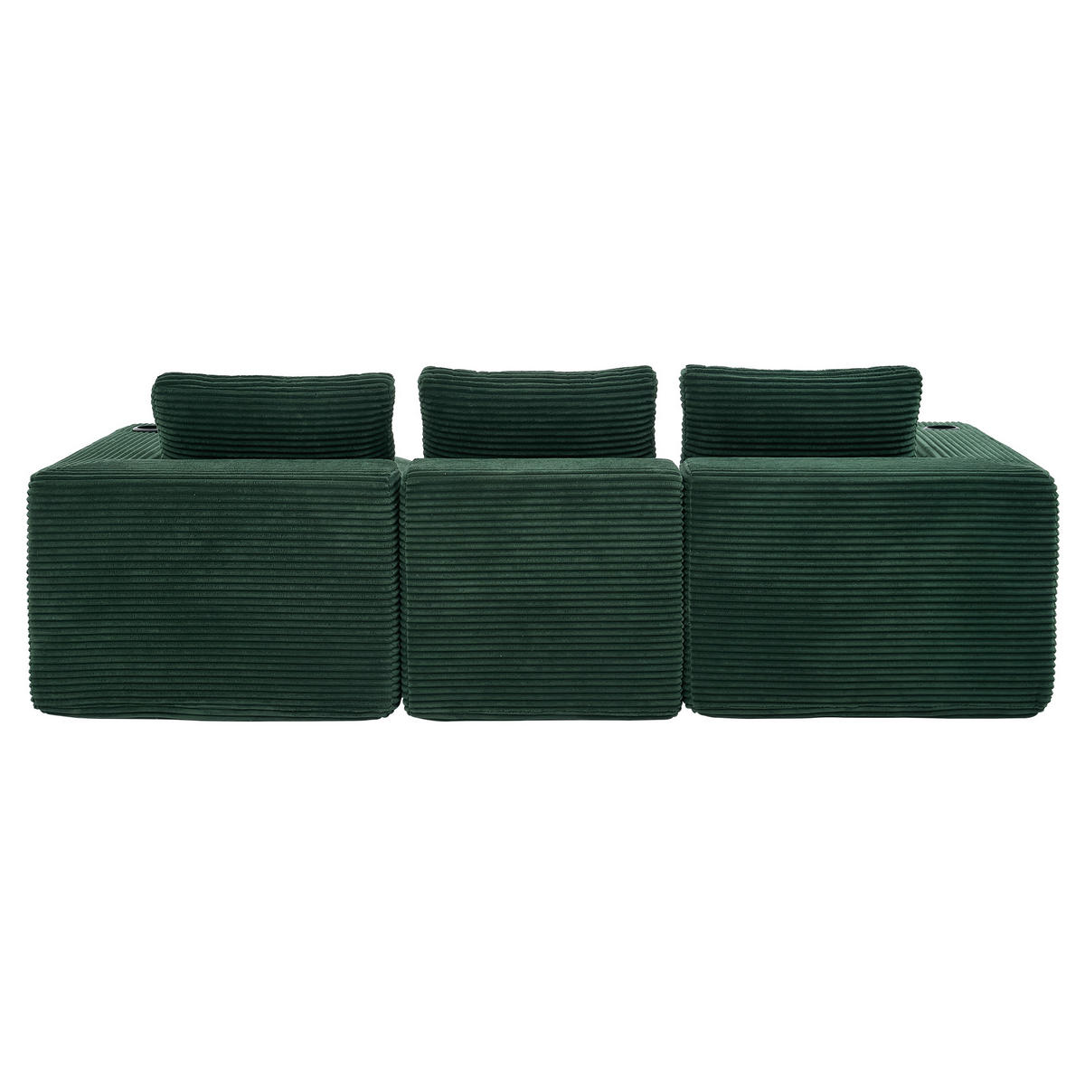 ECKSOFA 258/171/62.5 cm Vintage-Grün mit 3 Kissen und 2 Getränkehalter - Olivgrün, Textil (265/176cm) - Oxeza