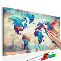 MALEN NACH ZAHLEN Bunt 60/40 cm - Multicolor, Textil (60/40cm) - KUNSTLOFT