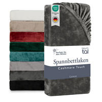 SPANNBETTLAKEN Cashmere Touch 180x200 cm Plüsch Anthrazit - Dunkelgrau, Textil (200/180cm) - Blumtal