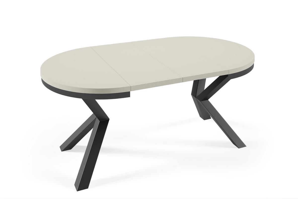 ESSTISCHE NORVIX - Kaschmir/Schwarz, Holzwerkstoff (100/100/76cm) - Meblini
