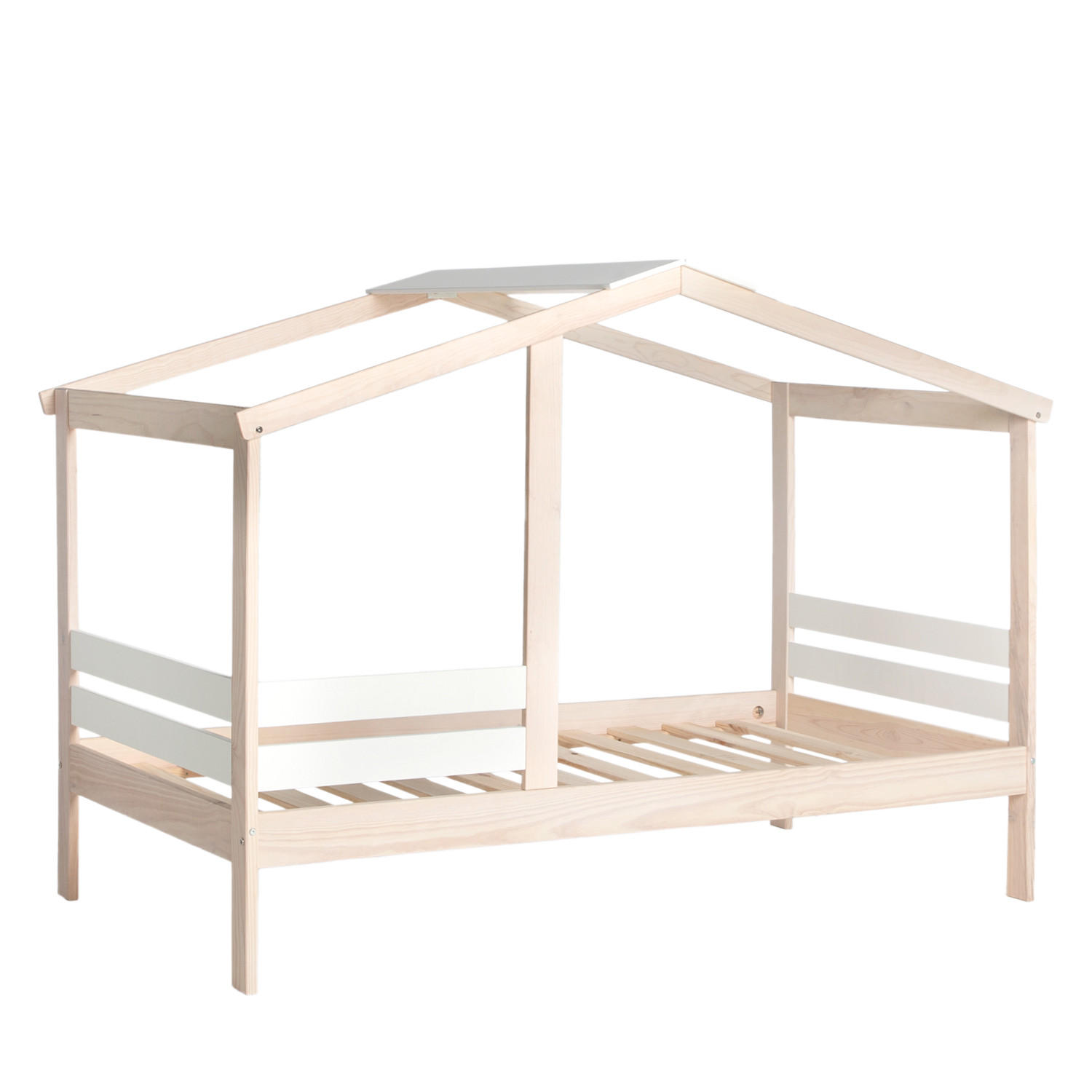 KINDERBETT Lior Natürlich 197 cm x 147 cm - Naturfarben/Weiß, Holzwerkstoff