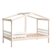 KINDERBETT Lior Natürlich 197 cm x 147 cm - Naturfarben/Weiß, Holzwerkstoff