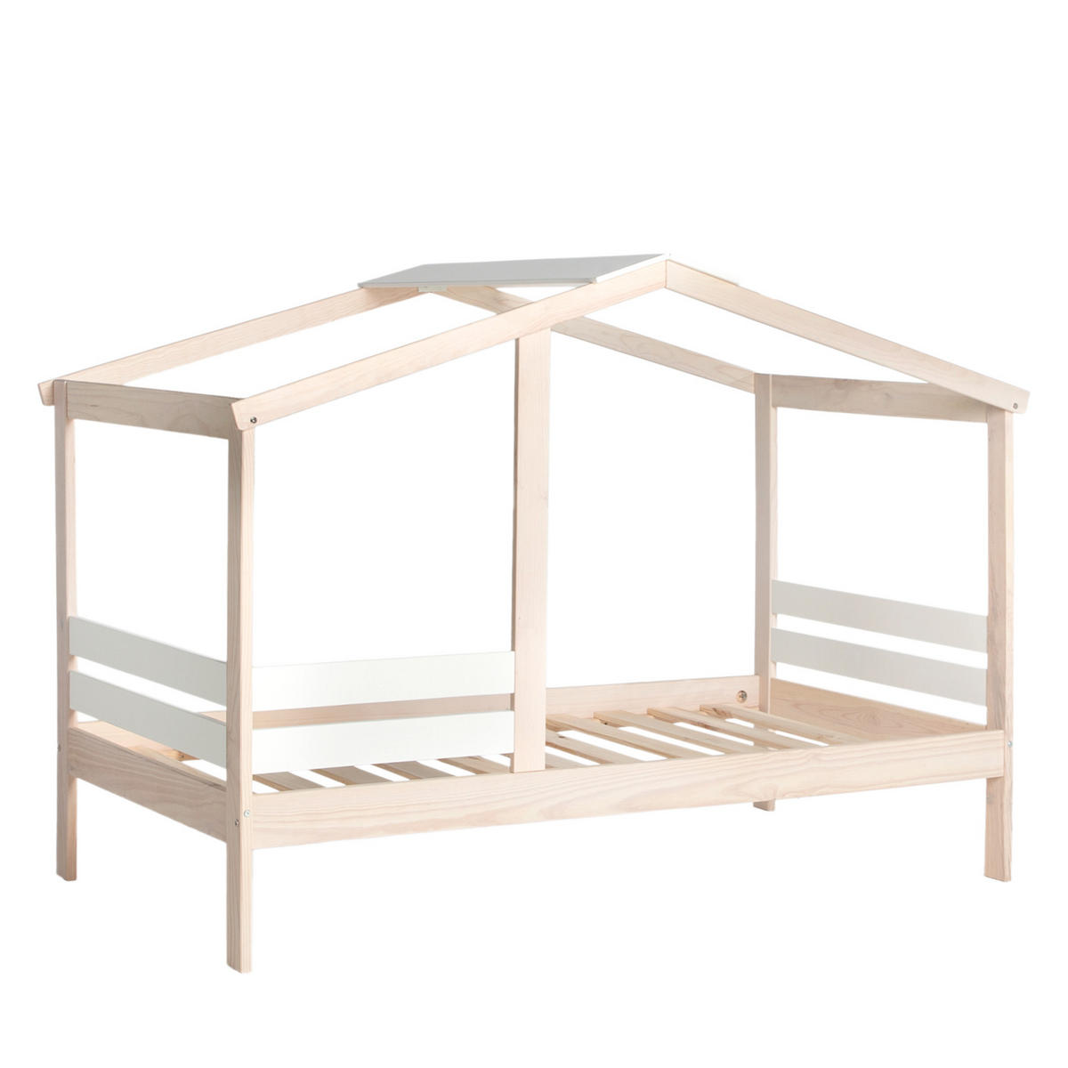 KINDERBETT Lior Natürlich 197 cm x 147 cm - Naturfarben/Weiß, Holzwerkstoff