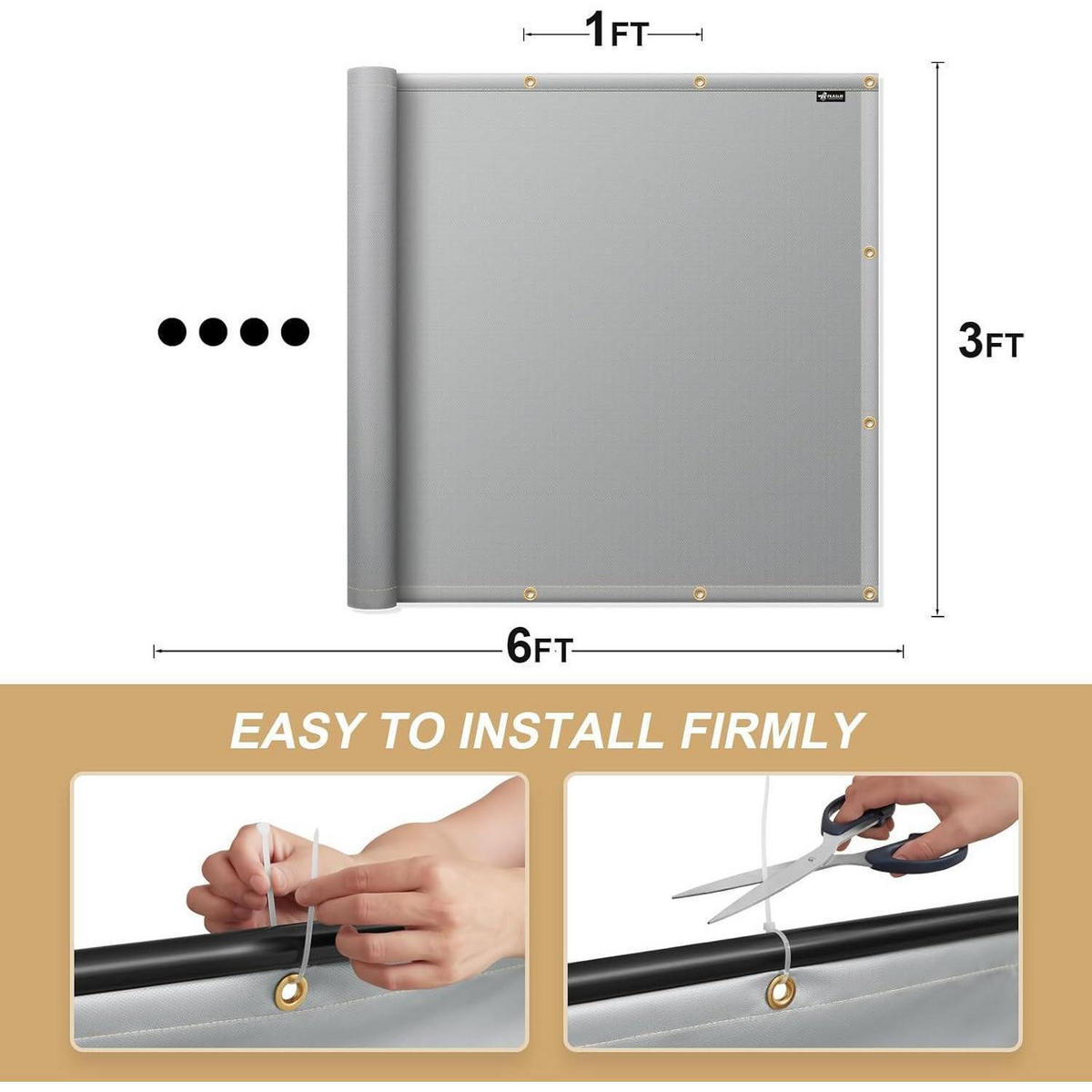 HITZESCHUTZMATTE für Geländer 90 x 150 cm Grau - Grau, Kunststoff (7.6/25.4/25.4cm)