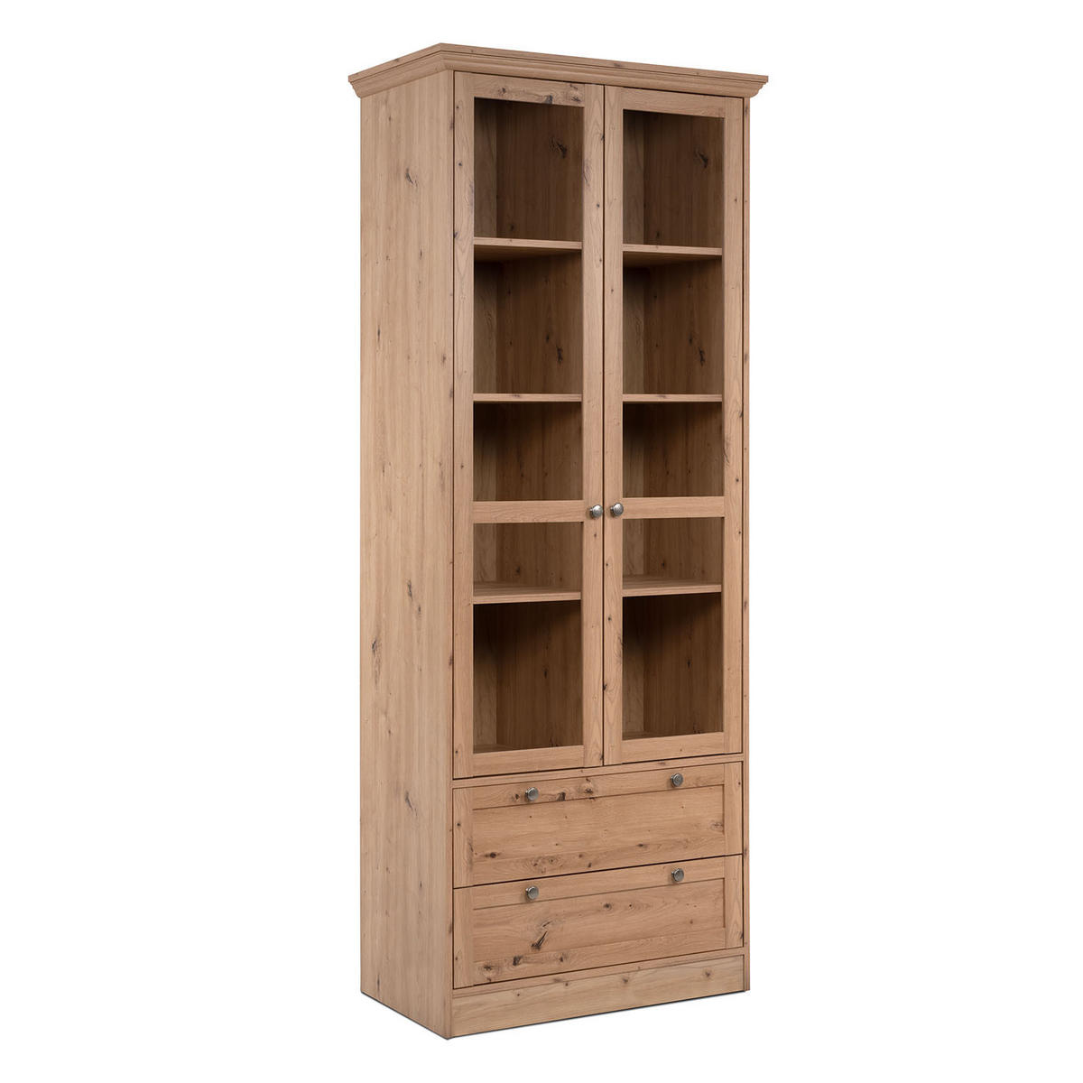 VITRINE in Eiche Artisan - Braun, Holz (80/200/45cm) - Homestyle4u
