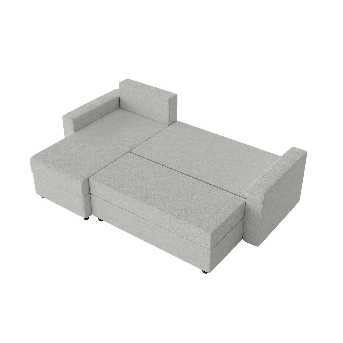 ECKSOFA Goka Lux L mit Schlaffunktion und 2 Bettkästen, Grau - Grau, Textil (230/146cm) - Fedve