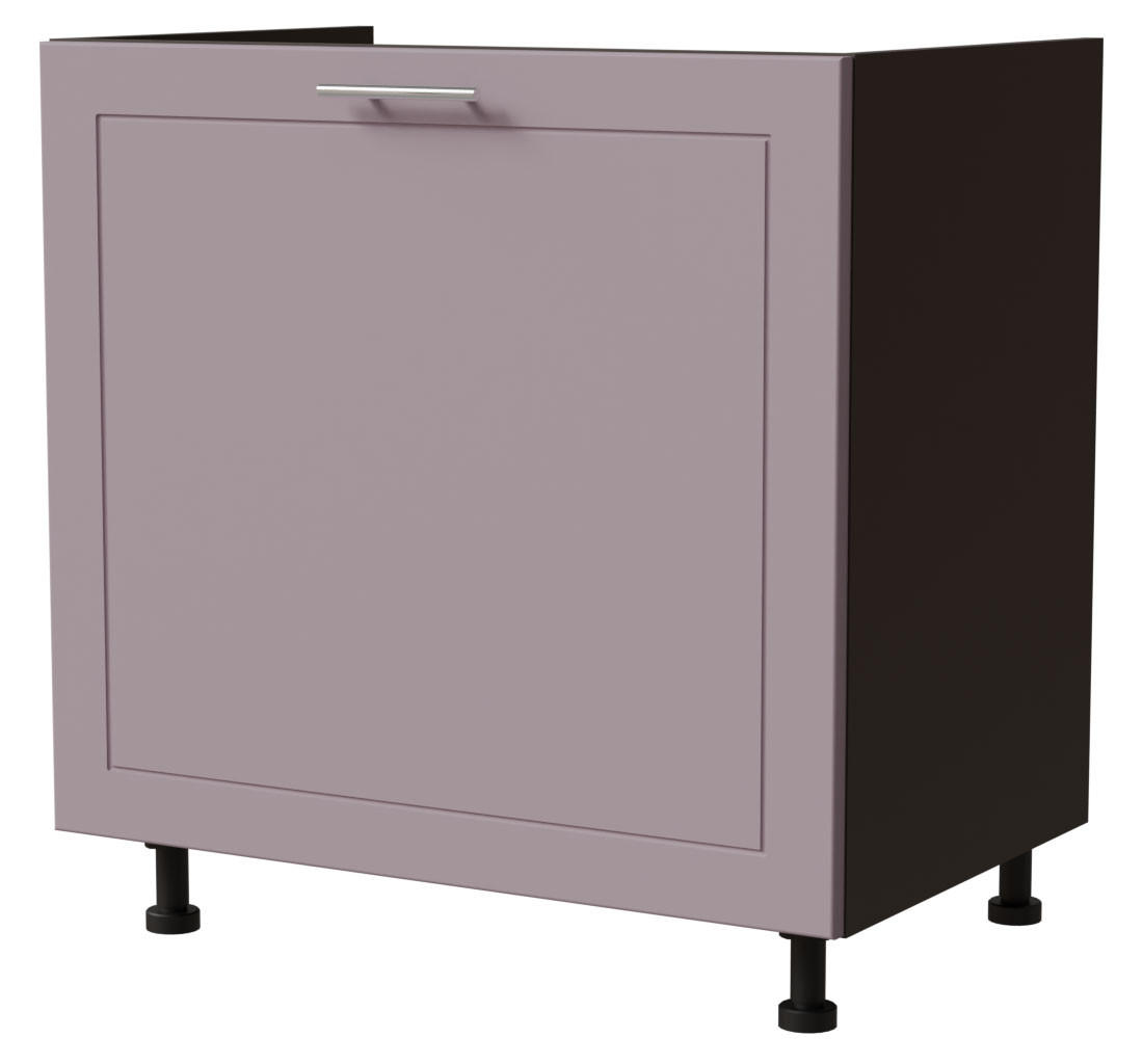 SPÜLENUNTERSCHRANK Bari D1Z/80 Lava / RAL 4009 pastellviolett 80 / 50 / 82cm Blum Teilauszug - Dunkelgrau/Violett, Holz/Holzwerkstoff (80/82/50cm) - Feldmann-Wohnen